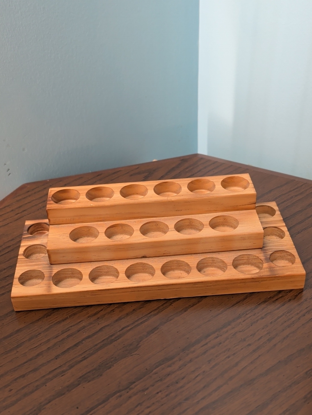 Natural Wood Tiered Essential Oil Display